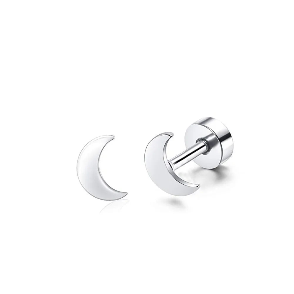 18 Pairs 14K Gold Plated Surgical Steel Screw Flat Back Stud Earrings Tiny Cartilage lifestyle view
