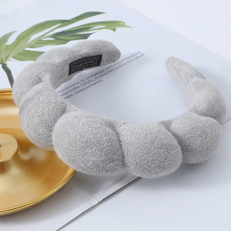 Fashion Microfiber Washing Wristbands Scrunchies Puffy Headband Spa Bubble Headband for detail view