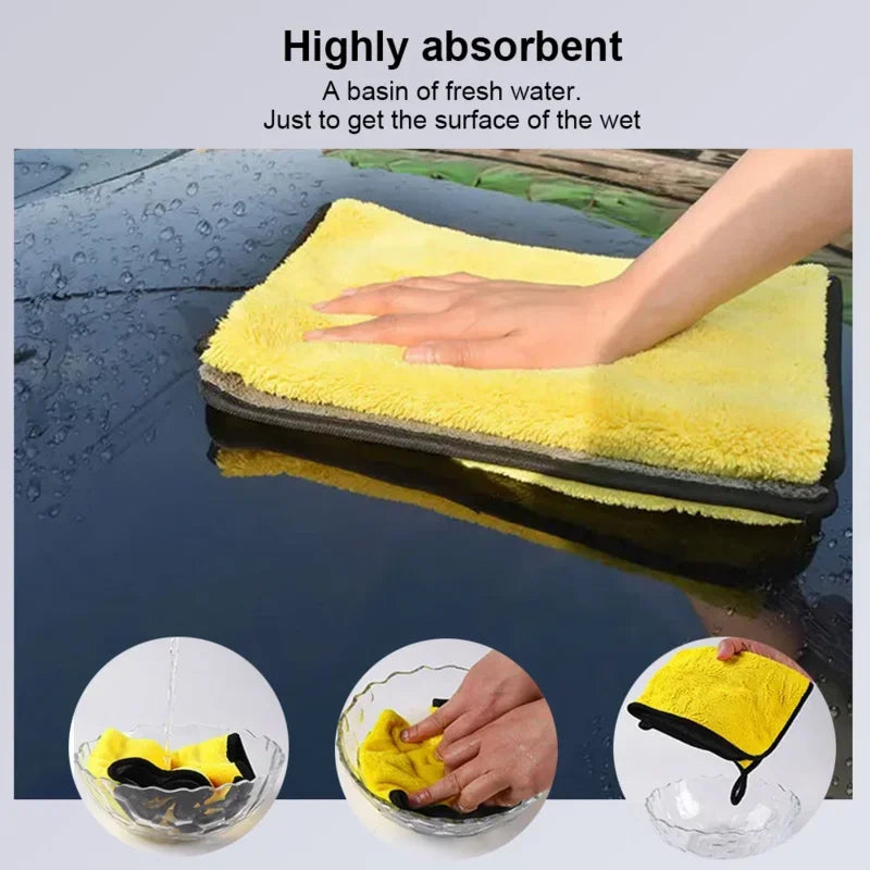 1/3/5/10PCS Car Wash Towels Cleaning Cloth Absorbent Dry Cloth General Purpose Microfi close-up view