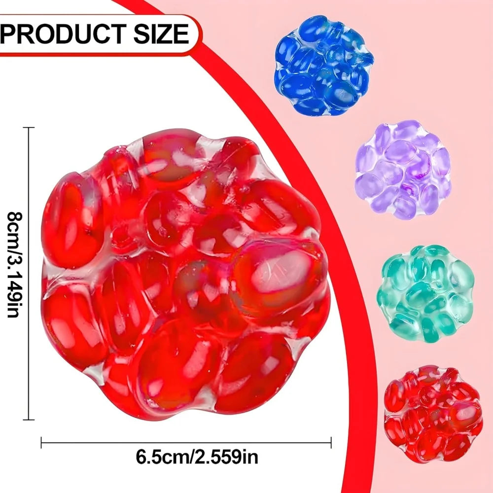 Crunchy Stress Ball Gem Squishy Toy Colorful Stress Relief Toy for Kids Adults Autism close-up view