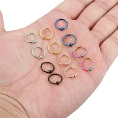 4Pcs 20G 316L Stainless Steel Captive Bead Rings Nose Rings Daith Tragus Cartilalge Ho close-up view