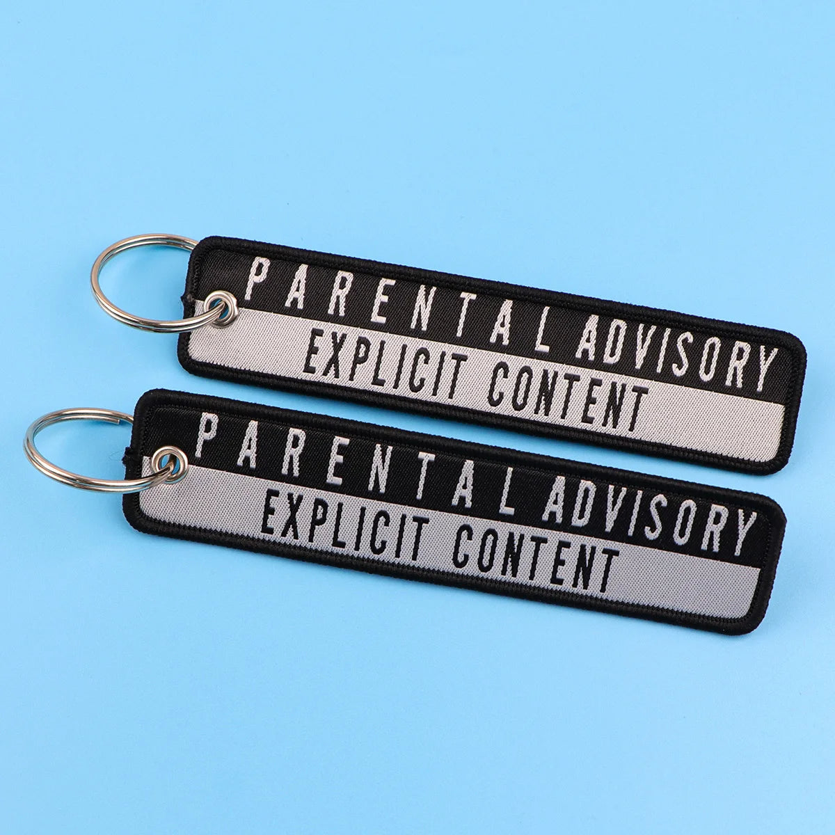 Embroidered Quote Key Fob | Personalized Gift Keyring close-up view