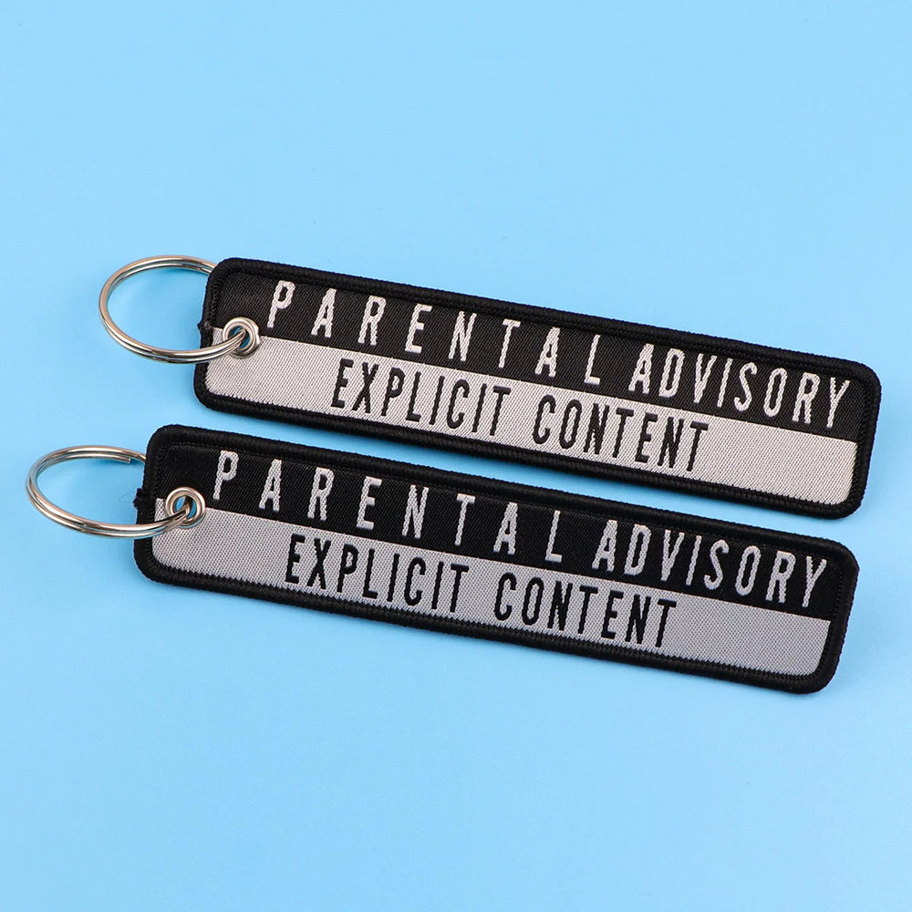 Embroidered Quote Key Fob | Personalized Gift Keyring close-up view