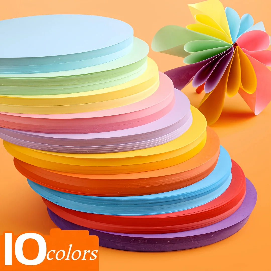100pcs High-Quality Round Colored Cardboard Sheets - Vibrant Assorted Colors for Art Projects, Origa