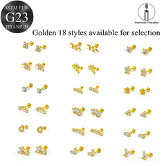 EVISPOL ASTM F136 G23 Titanium Tiny CZ Labret Lip Stud Earring for Women 16G Heart Cartilage Helix T