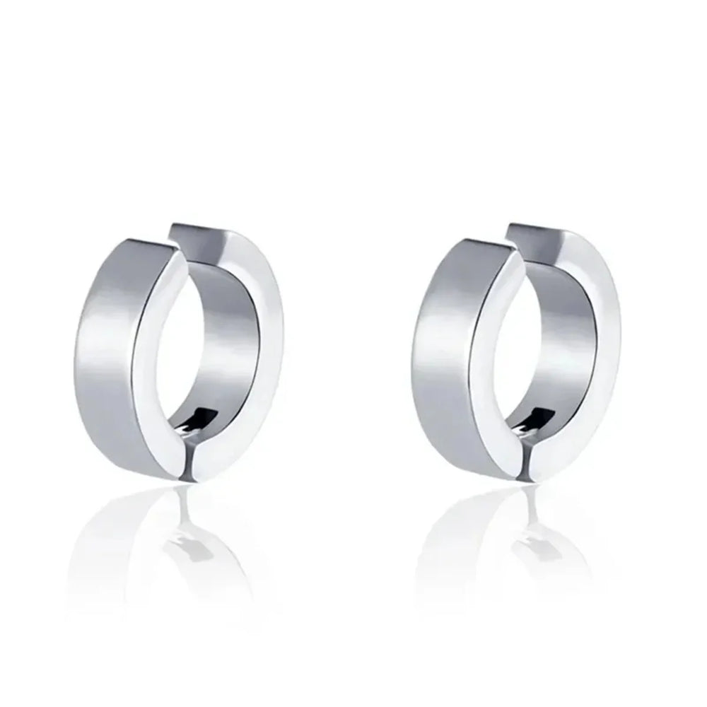 2pcs Punk Mens Strong Magnet Magnetic Ear Stud Set,Non Piercing Cross Clip-on Earri additional angle