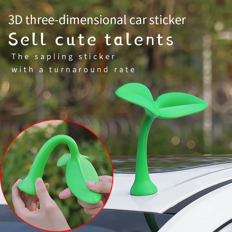 3D Car Roof Ornament Bean Sprout Seedlings PVC