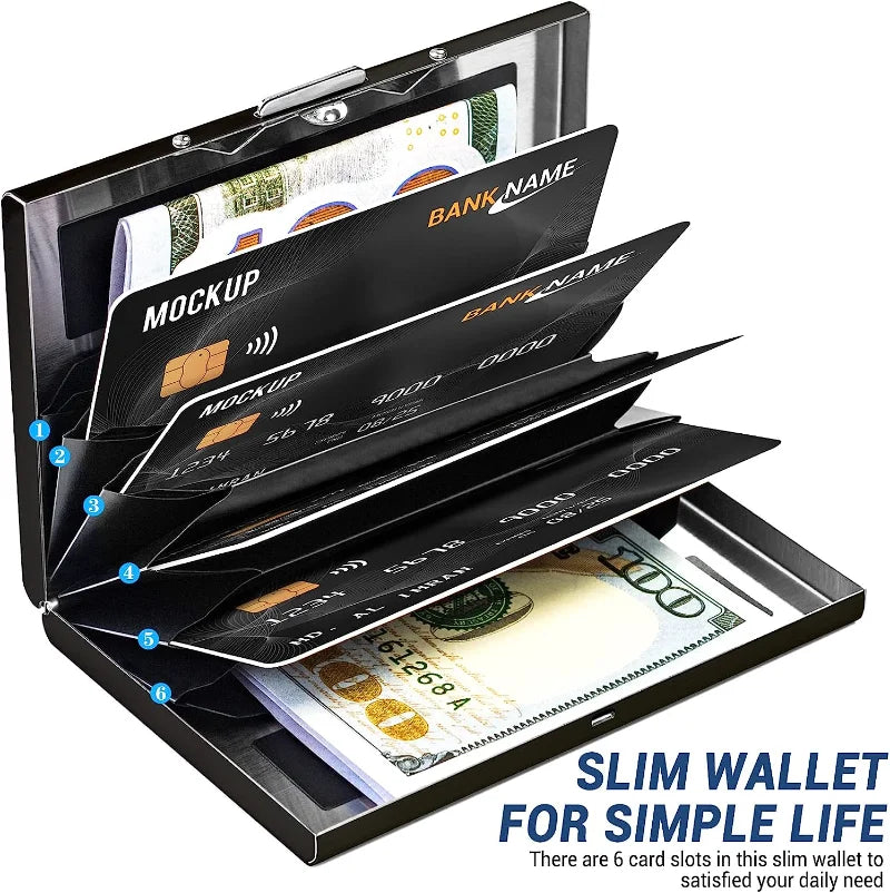RFID Blocking Credit Card Holder | Slim Metal Wallet detail view