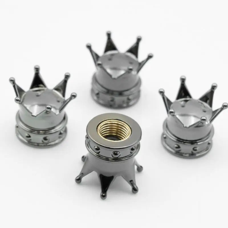 Universal Crown 4 PCS Car Wheel Tire Valve Caps Tyre Rim Stem Covers Airdust For Car lifestyle view