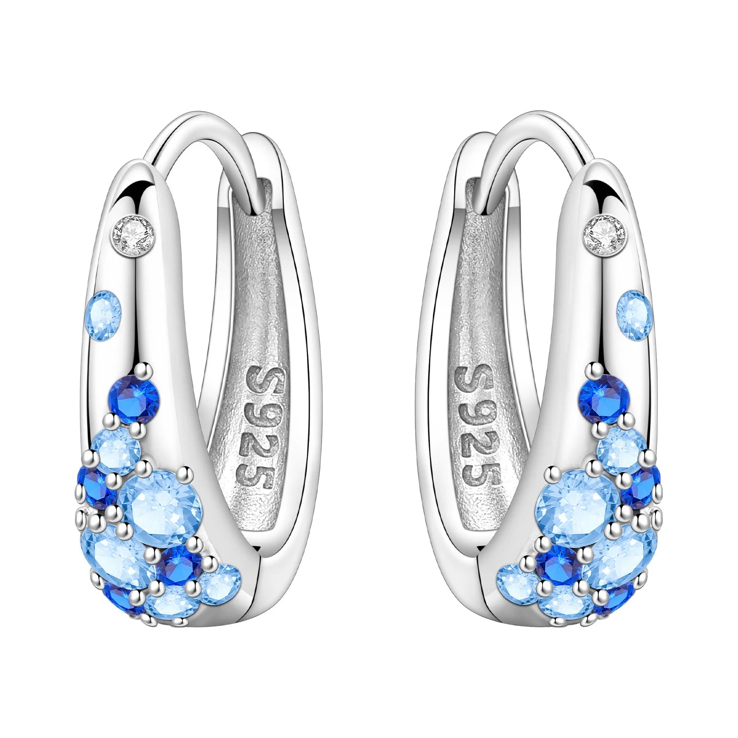 PANPOKI S925 Sterling Silver Purple Zircon Series Earrings Hoop Earrings For Women Je lifestyle view