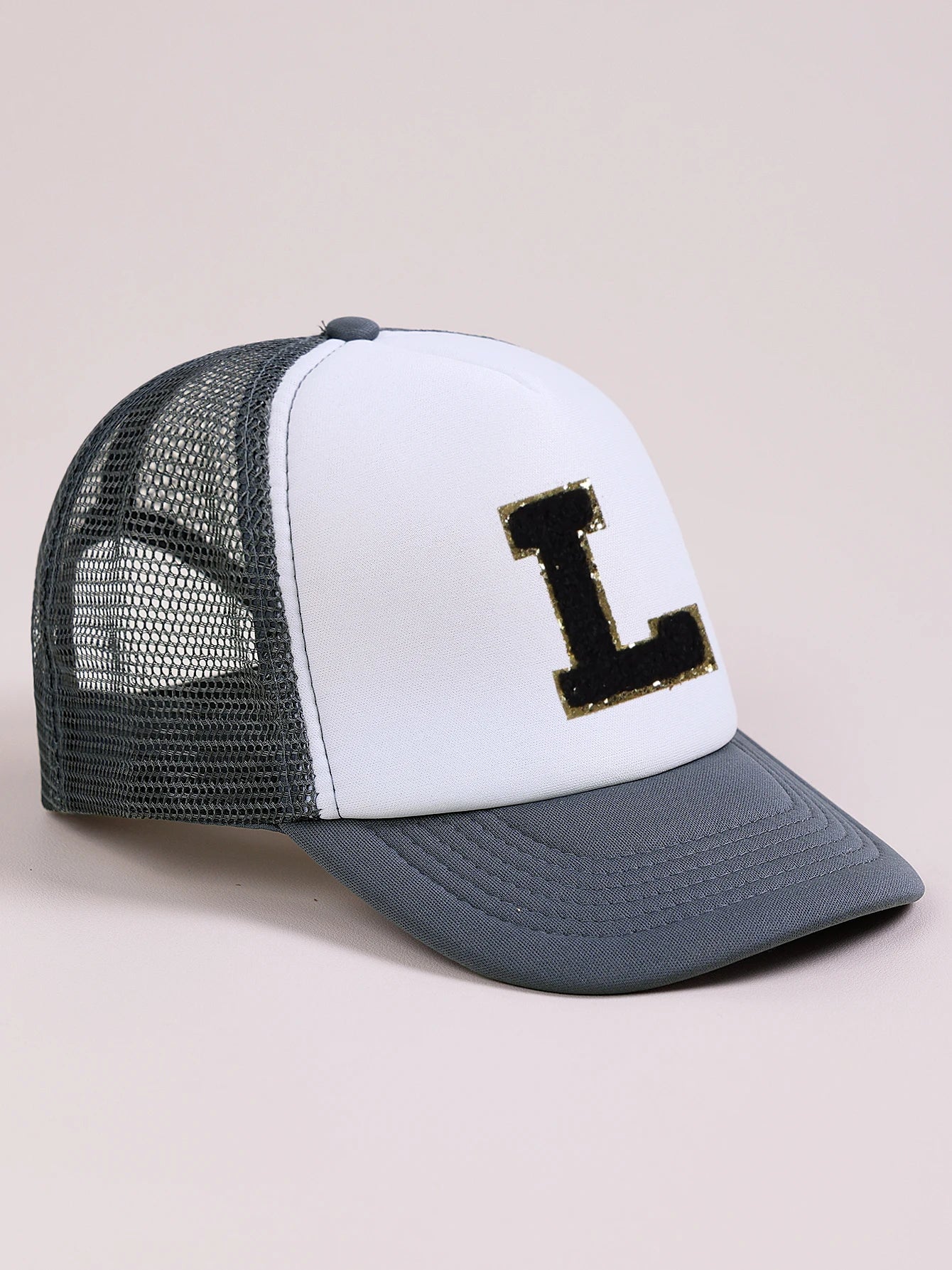 1pc Gray Hat With 26-Letter Pattern | Kids Baseball Cap for Boys and Girls alternate view