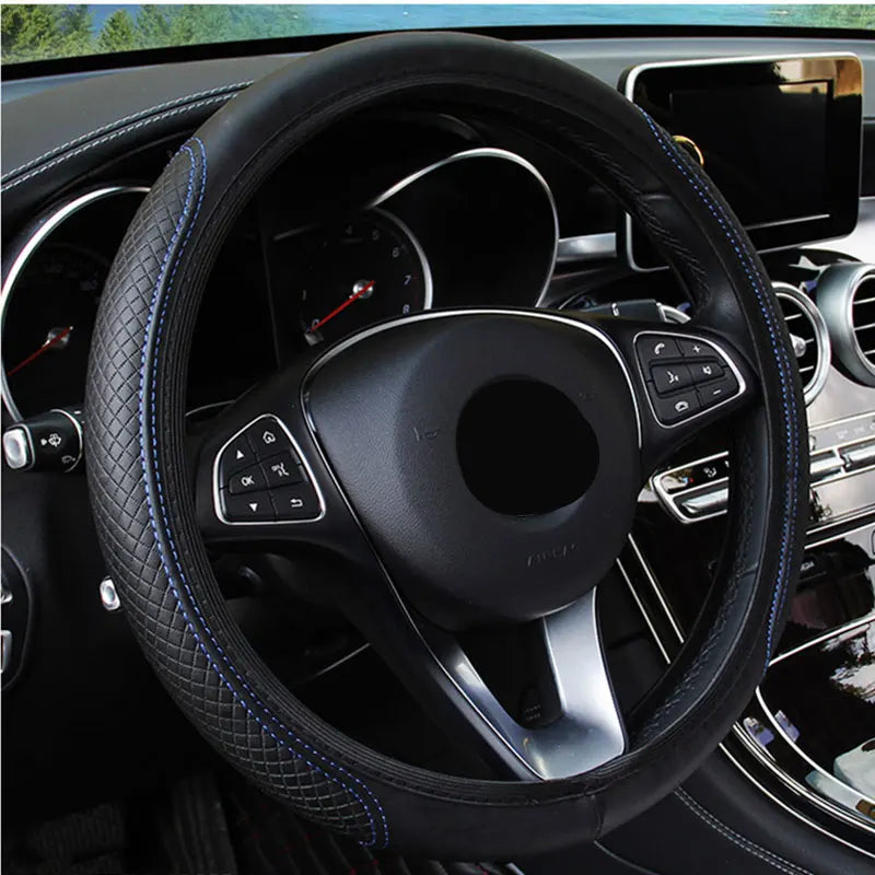 Universal Steering Wheel Cover Micro Fiber Leather 37/38cm Non-Slip detail view