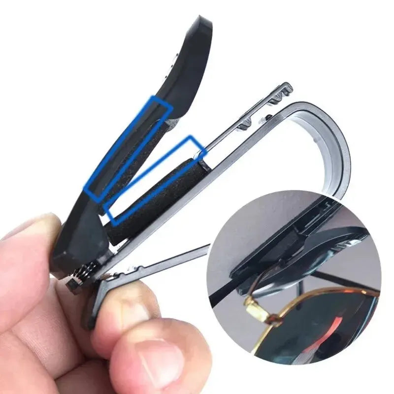 Car Sun Visor Glasses Clip Holder 2PCS Black close-up view