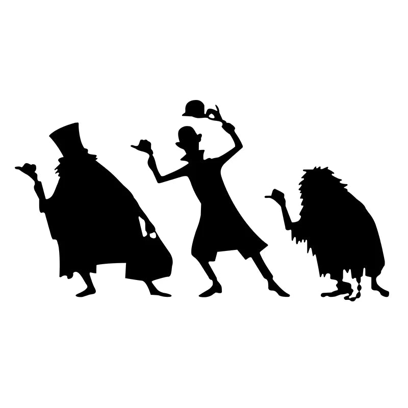 Cartoon Hitchhiking Ghosts Vinyl Sticker | Car Window Decoration alternate view