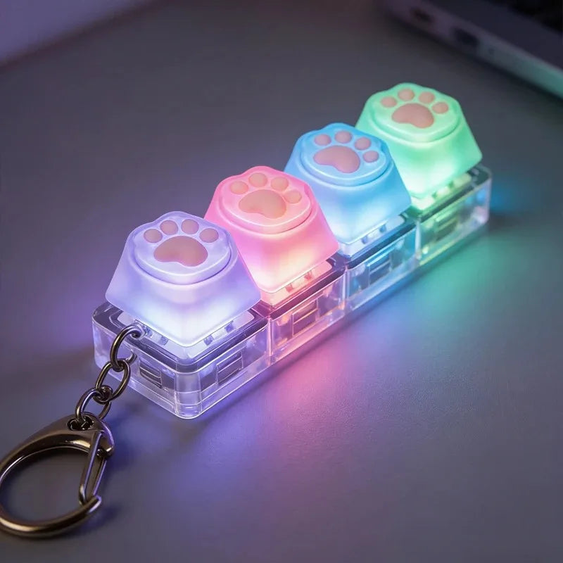 Keyboard Keychain LED Light Fidget Toy