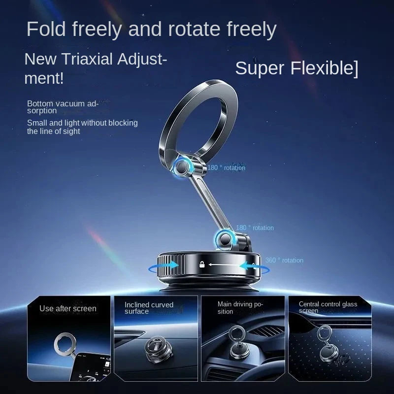 Foldable Magnetic Car Phone Holder N52 Magnet ABS 360° Rotatable lifestyle view