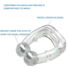 SilentSleep Anti Snoring Nose Clip | Magnetic Silicone Sleep Aid with Travel Case close-up view