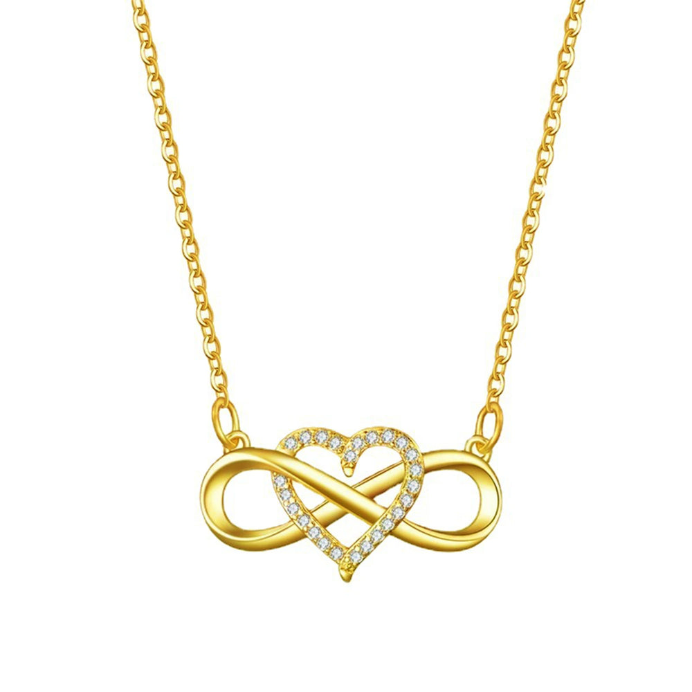 Infinity Heart Necklace for Women with Cubic Zirconia Anniversary Birthday Jewelry Gifts detail view