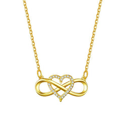 Infinity Heart Necklace for Women with Cubic Zirconia Anniversary Birthday Jewelry Gifts detail view