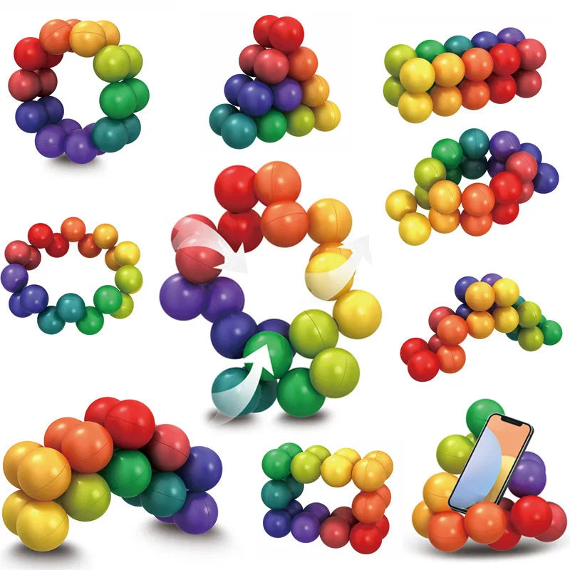 3D Rotating Sensory Fidget Toy | Stress Relief & Educational Color Ball Game detail view