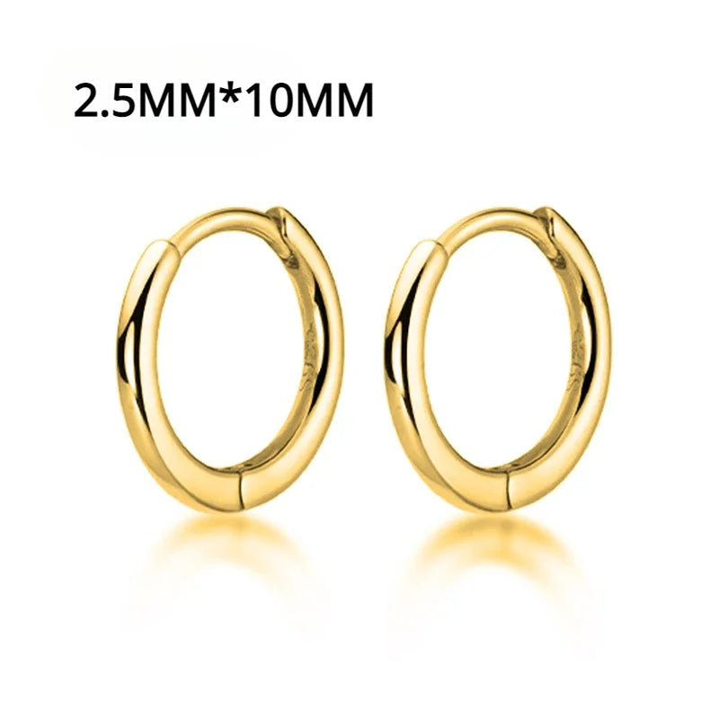 Unisex Punk Black Stainless Steel Hoop Earrings | Gothic Fake Earring Set additional angle