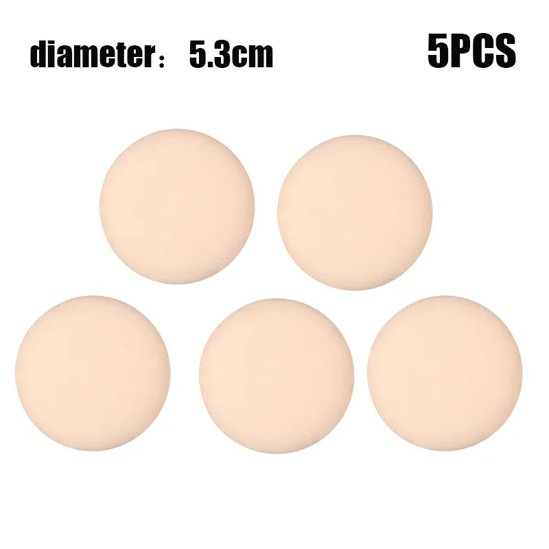 1-10pcs Round Square Triangle Shape Makeup Sponge Puff Dry Wet Dual-use Soft Cotton Ca close-up view
