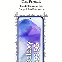4Pcs 10D Tempered Glass Screen Protector for Samsung Galaxy A55 5G - Clear HD Film