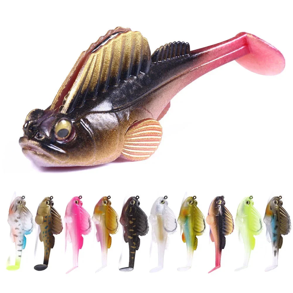 1pcs Silicone Dark Sleeper Wobbler Fishing Lure 7g 14g 20g Sinking Soft Lure Jig hook Swimbaits Bass