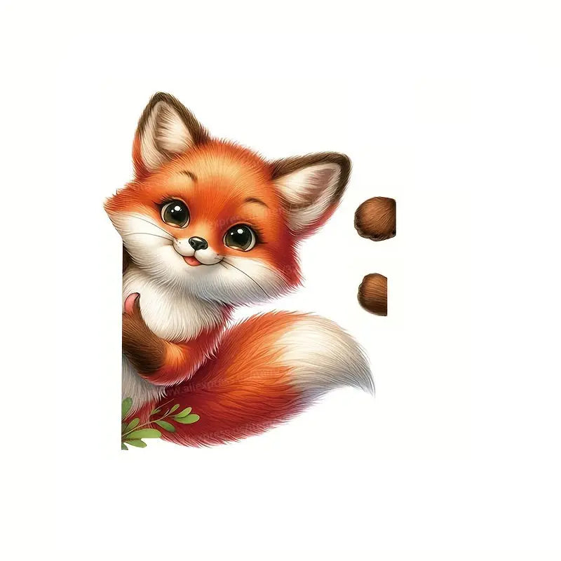 Cute Little Fox Switch Sticker | Home Decor Wall Decal for Bedroom Living Room Bathroo close-up view
