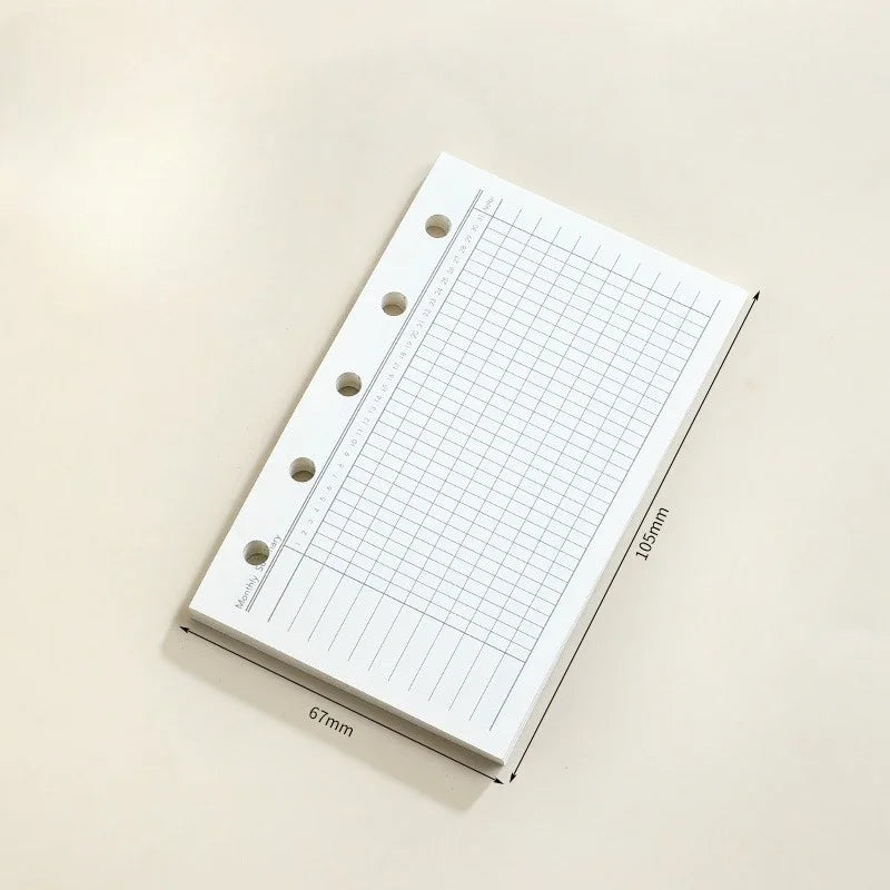 M5 Loose Leaf Notebook Refill Spiral Binder Inner Page Grid Blank Line Diary Agenda Pl close-up view