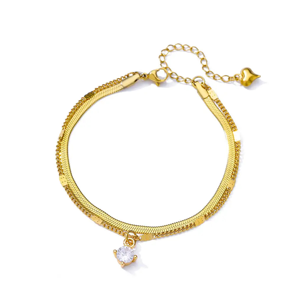 Colorful Boho Drops Anklets For Women Gold Color Stainless Steel Geometric Anklet L additional angle