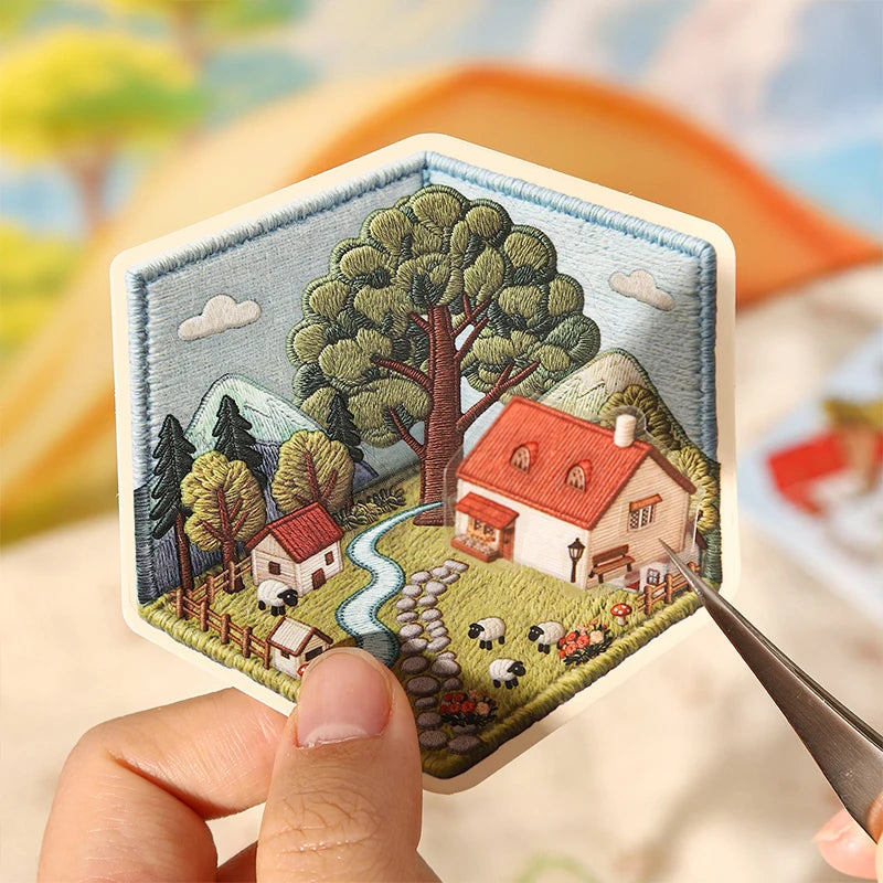 Journal GO Creative 3D Scenes Cartoon Landscape Stickers Spring diy Sticker for Gif additional angle