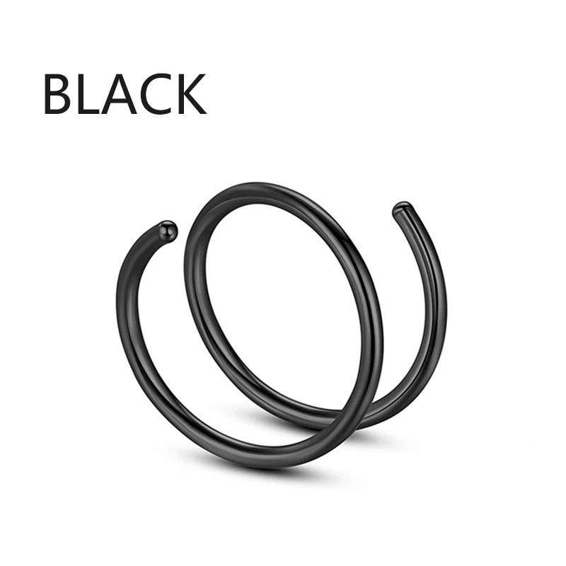 Stainless Steel Magnet Fake Nose Ring Hoop Fake Piercing Hoop Septum Rings For Women lifestyle view