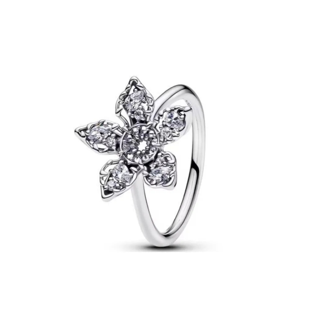2026 Hot Selling 925 Silver Size 6 7 8 9 Rose, Butterfly,Snowflake Zircon Ring for additional angle