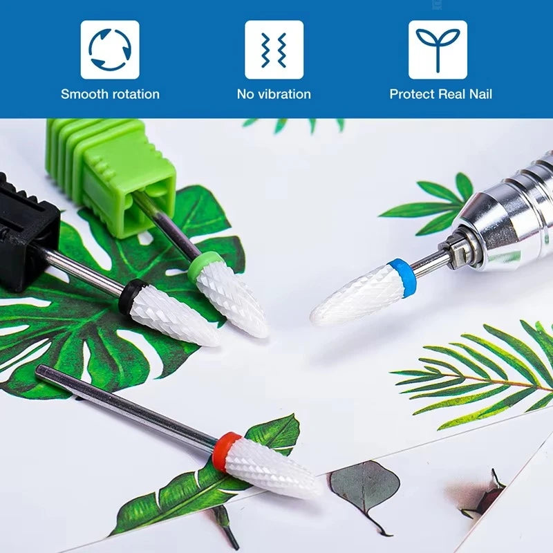 1pcs Ceramic Milling Cutter Nail Drill Bits Electric Manicure Drills Pedicure Mill Bi lifestyle view