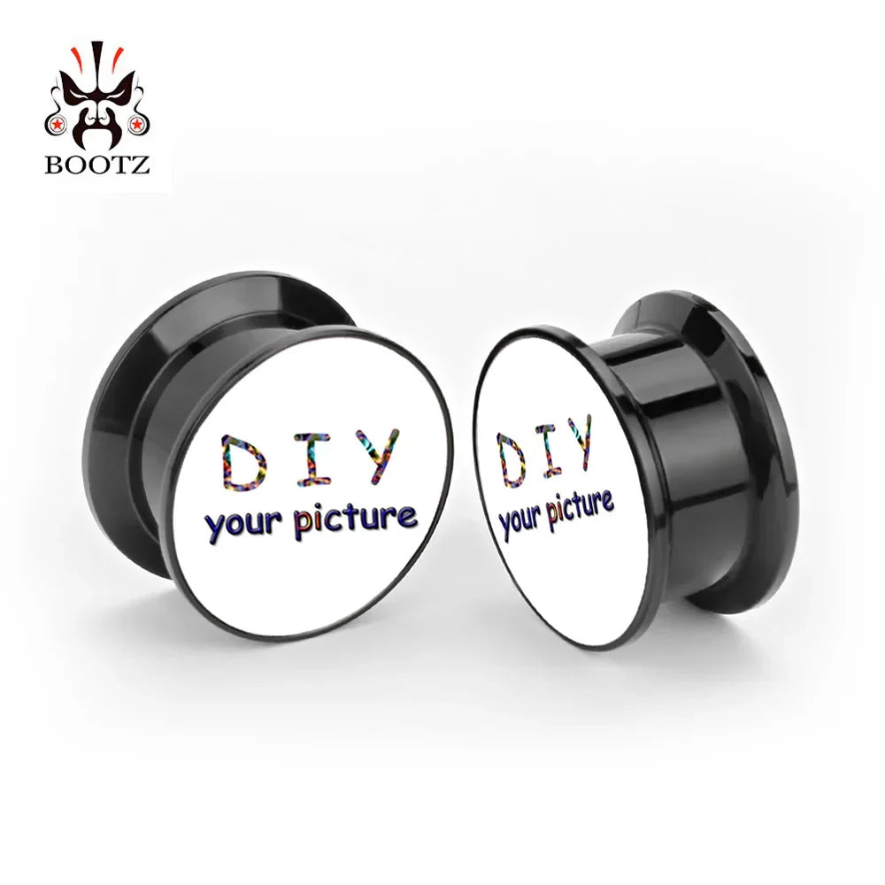 KUBOOZ Acrylic Custom Ear Plugs Tunnels | Fashion Body Jewelry Ear Gauges alternate view