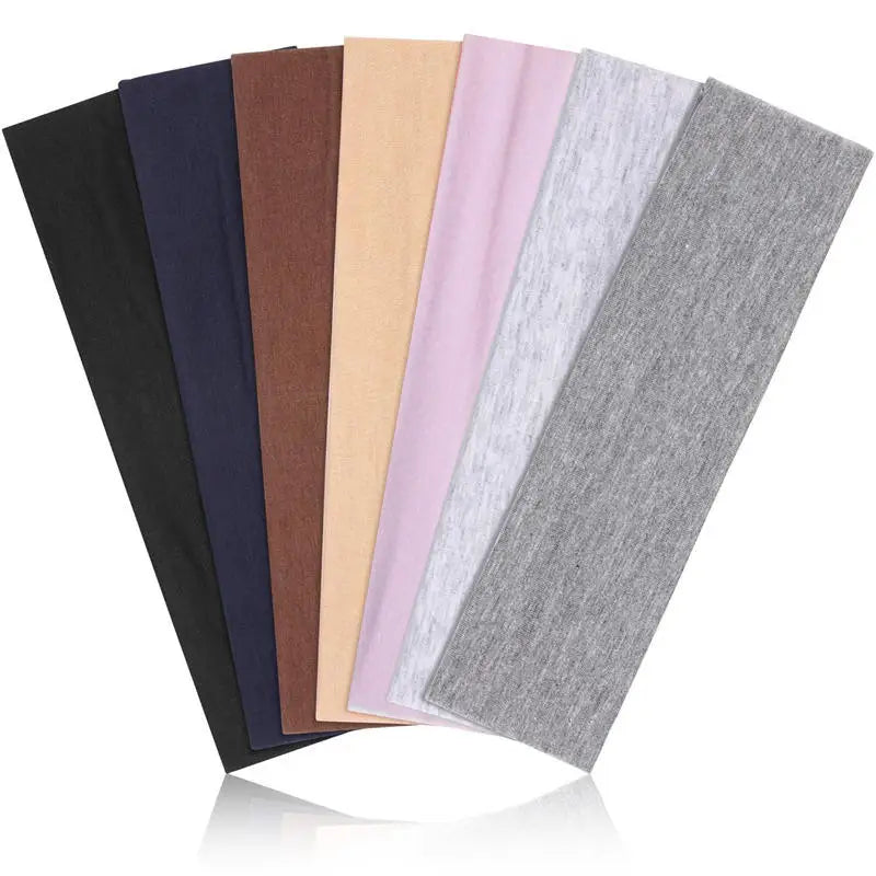 7Pcs Solid Elastic Hair Bands Yoga Headband Women Men Simple Sports Running Absorb Swe close-up view