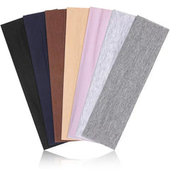 7Pcs Solid Elastic Hair Bands Yoga Headband Women Men Simple Sports Running Absorb Swe close-up view