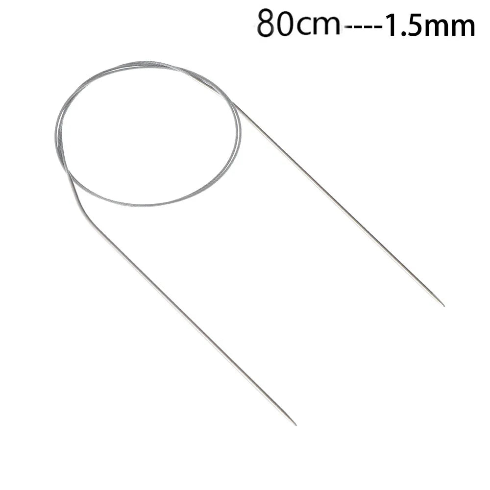 80/100cm Stainless Steel Circular Needle Round Weaving Knitting Needles Handmade Croc lifestyle view