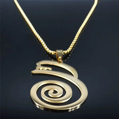 Dai Ko Myo Stainless Steel Pendant Necklace | Gold Color Master Reiki Symbol Jewelry alternate view