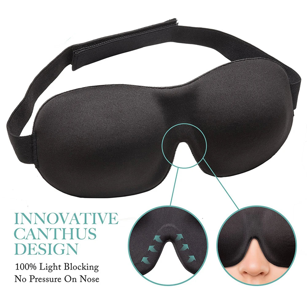 3D Breathable Sleep Mask | Light Blocking Eye Cover for Travel alternate view