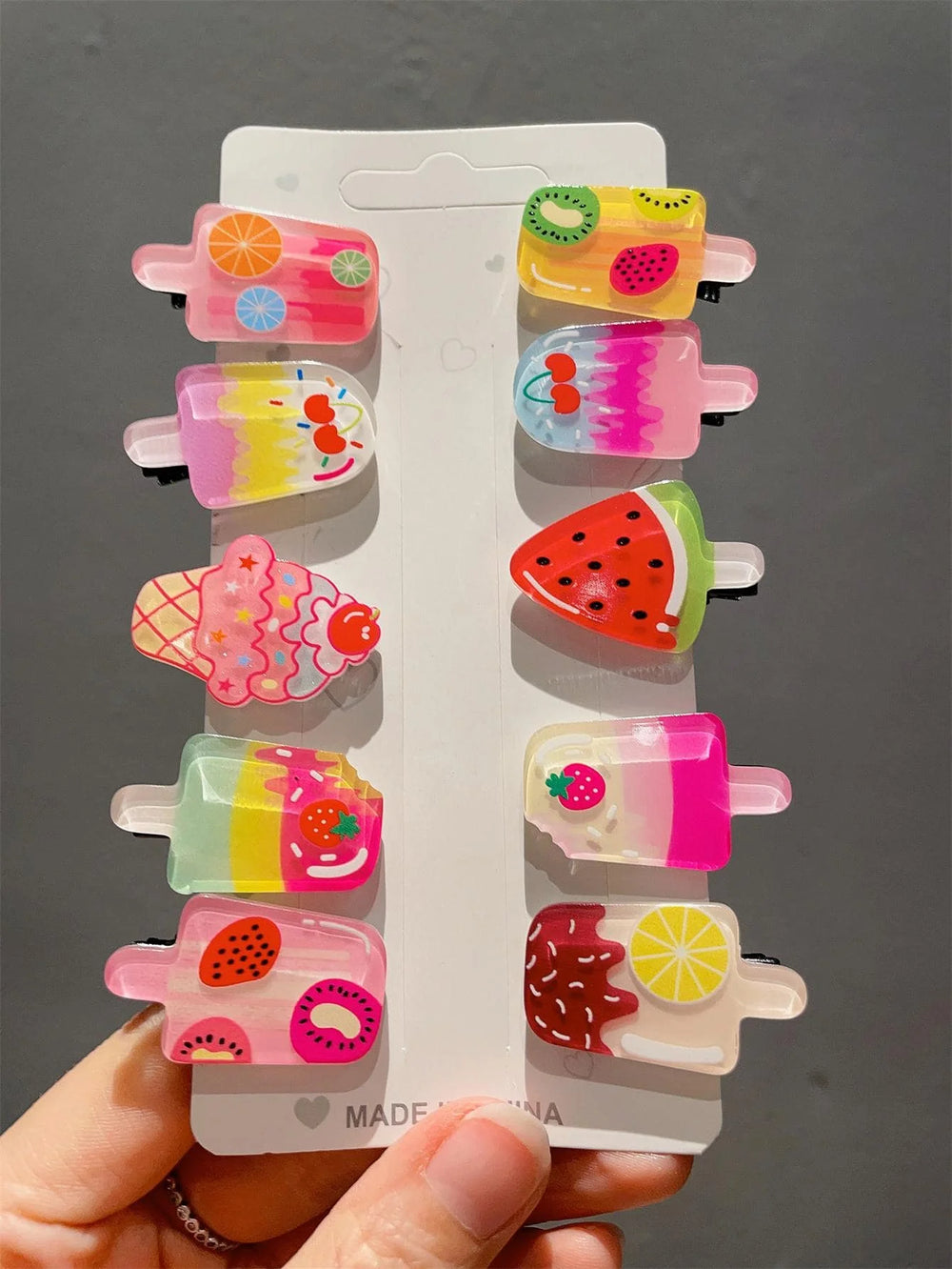 10 hair clips Summer new hair accessories Cute Ice cream Ice cream Clip bangs clip duck beak clip ed