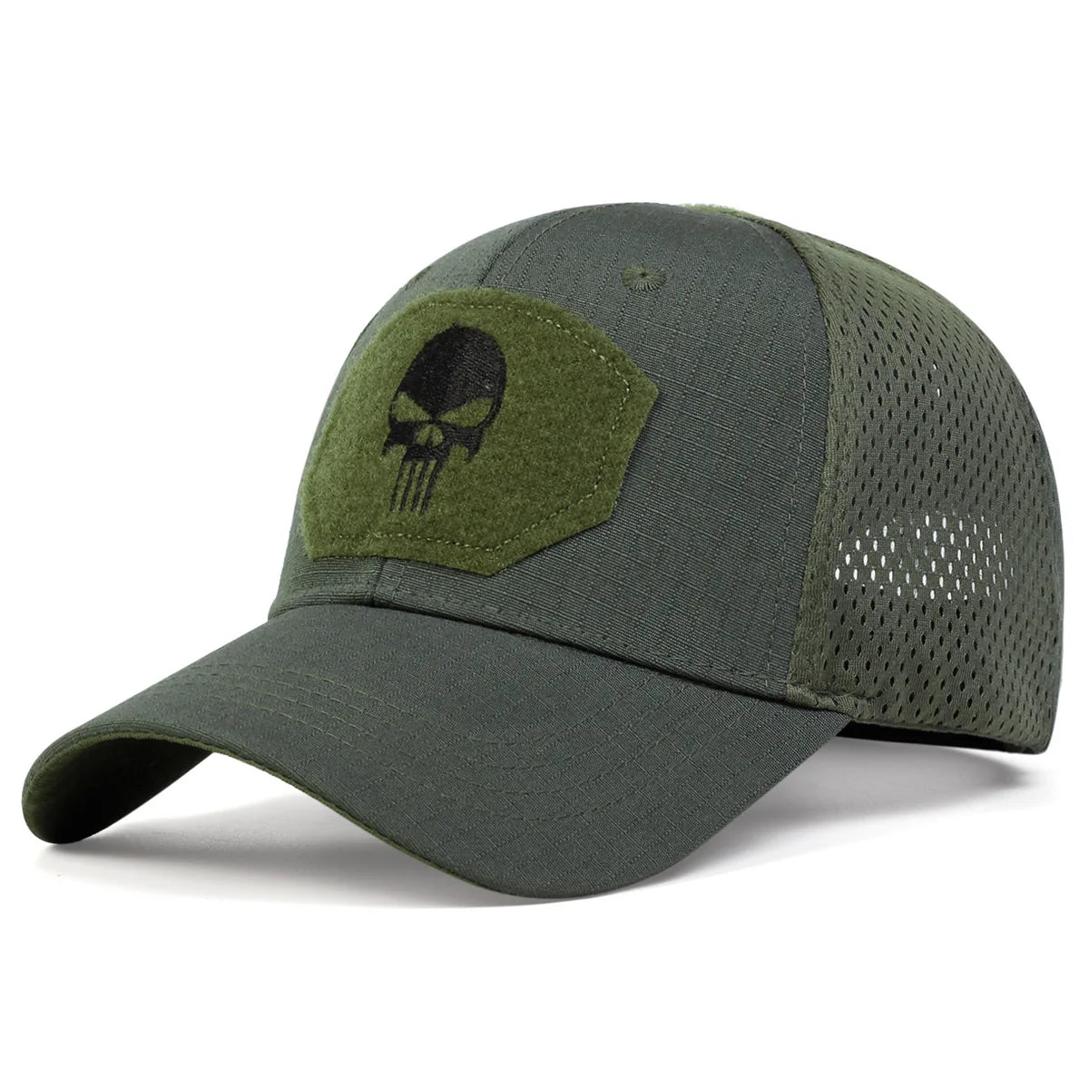 Unisex Skull Baseball Cap | Breathable Mesh Snapback for Outdoor Adventures detail view