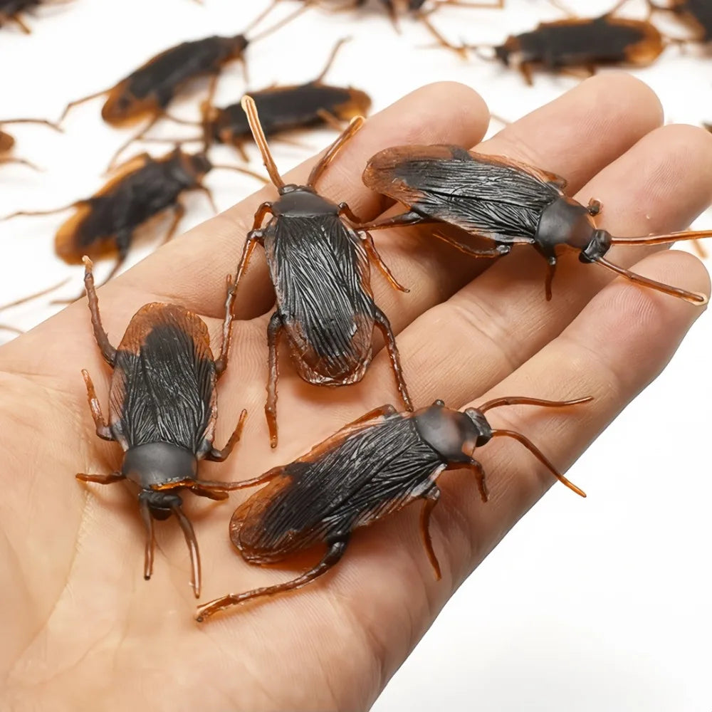 15/5pc Simulated Cockroaches Realistic Fake Cockroaches in Plastic Models Fun Props additional angle