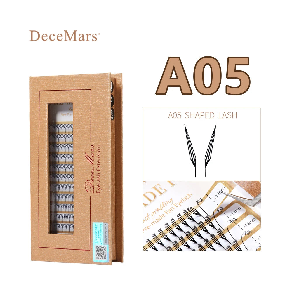 DeceMars A Series Premade Fan Eyelash Extensions | DIY Natural Look Lashes additional angle