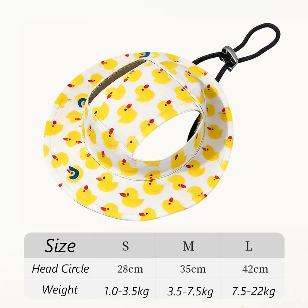 Cute Print Dog Hat for Small Medium Dogs | Adjustable Pet Cap for Pug Corgi Dachshund alternate view