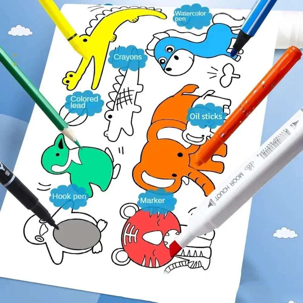 Children's Drawing Roll Sticky Color Filling Paper Graffiti Scroll Coloring Paper Rol alternate view