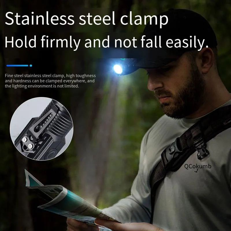 Ultra Bright Mini Torch 3LED Tactical Flashlight | USB Rechargeable for Hiking and Cam close-up view