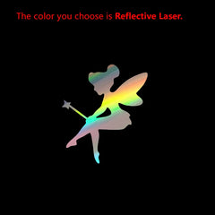 Mini Fairy Vinyl Decal | Fairy Bell Silhouette Wall Sticker for Kids Room Decor close-up view
