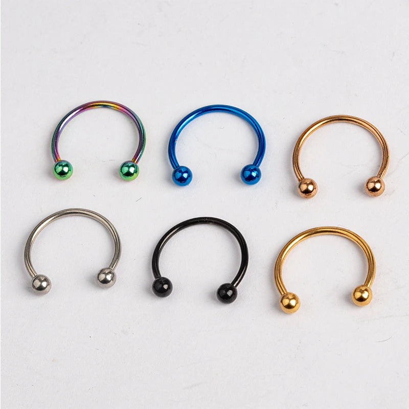 1pc Stainless Steel Nose Ring Hoops,16G Nose Piercings Cartilag Helix Ear Piercing fo lifestyle view